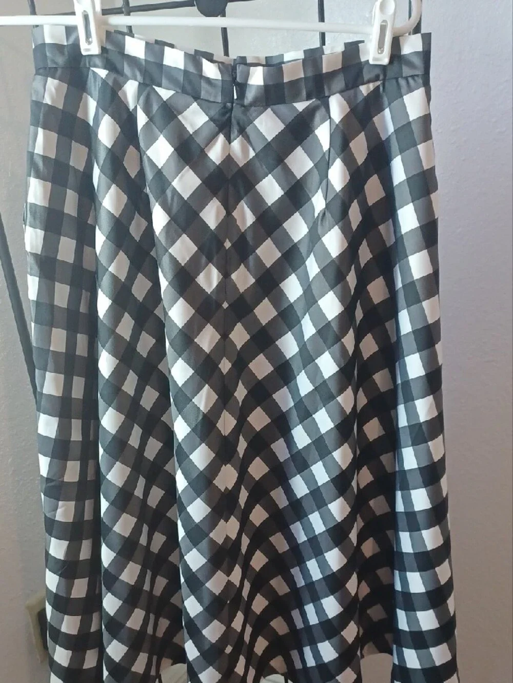NWT Talbots Black and White Gingham Circle Skirt